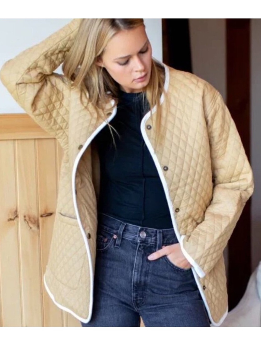 Emerson Fry India Quilted Coat Organic Cotton Butter Yellow